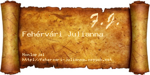 Fehérvári Julianna névjegykártya
